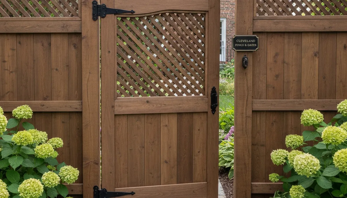 Custom gate and fence installation by professional landscapers in Cleveland, OH enhancing curb appeal