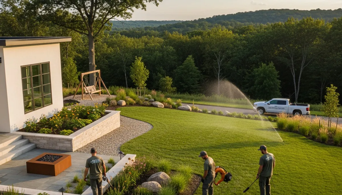 Landscaping team serving Cleveland, OH with professional lawn and yard maintenance services