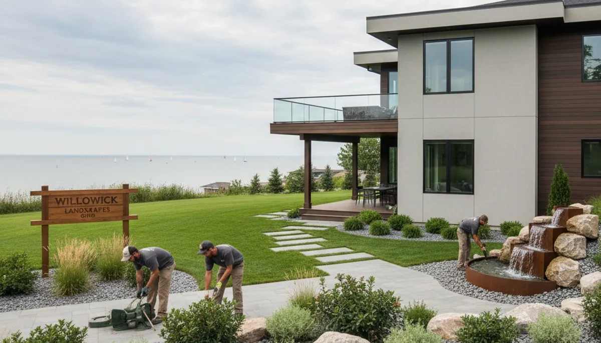 Landscaping crew serving Cleveland, OH with professional lawn and landscape maintenance services